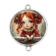 Connecteur Cabochon Argent - petite fille