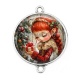 Connecteur Cabochon Argent - petite fille lutin