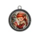 Pendentif Cabochon Argent - petite fille lutin