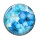 Cabochon Résine - fleur coquelicot bleu