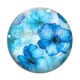 Cabochon Verre - fleur coquelicot bleu