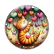 Cabochon Verre - chat coeur