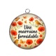 Pendentif Cabochon Argent - une marraine formidable