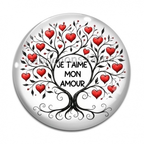 Cabochon Verre - je t'aime mon amour