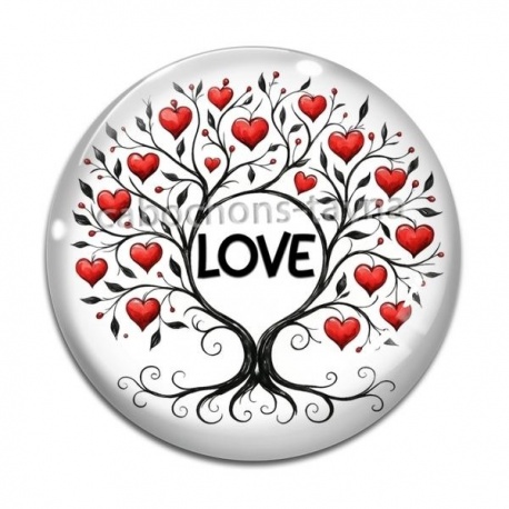 Cabochon Verre - love