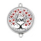 Connecteur Cabochon Argent - love