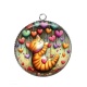 Pendentif Cabochon Argent - chat coeur
