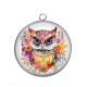Pendentif Cabochon Argent - chouette