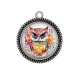 Pendentif Cabochon Argent - chouette