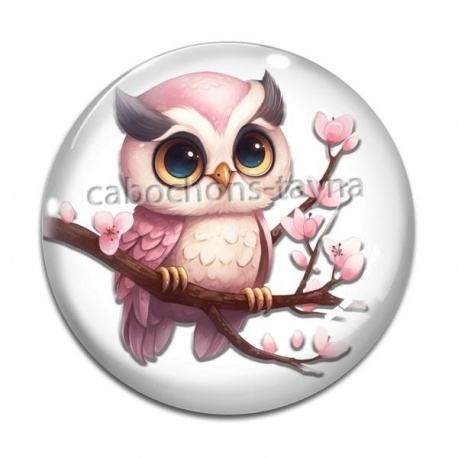 Cabochon Verre - chouette