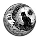 Cabochon Résine - chat noir et lune