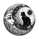Cabochon Verre - chat noir et lune