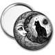 Miroir de poche - chat noir et lune