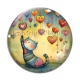 Cabochon Verre - chat coeur