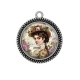 Pendentif Cabochon Argent - femme ancienne
