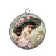 Pendentif Cabochon Argent - femme ancienne