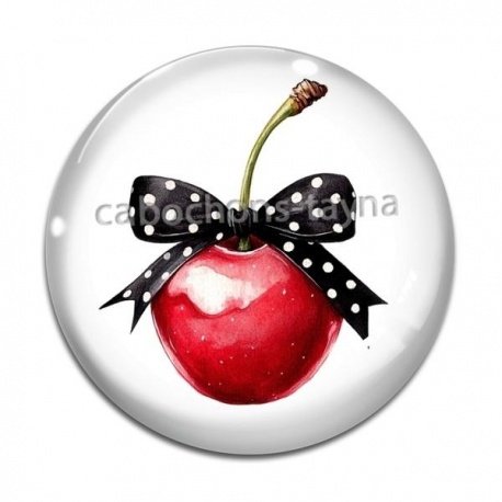 Cabochon Verre - cerise