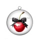 Pendentif Cabochon Argent - cerise