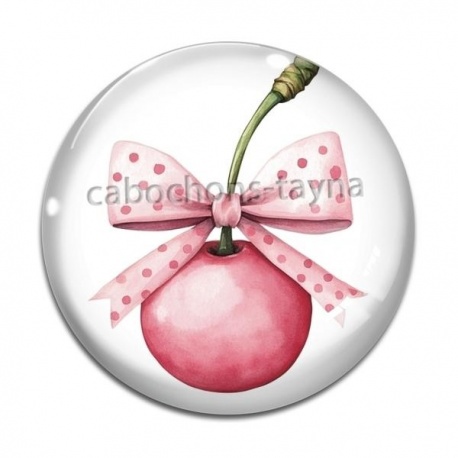 Cabochon Verre - cerise