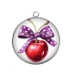 Pendentif Cabochon Argent - cerise