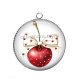 Pendentif Cabochon Argent - cerise