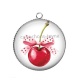 Pendentif Cabochon Argent - cerise