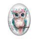 Cabochon Résine Ovale - chouette