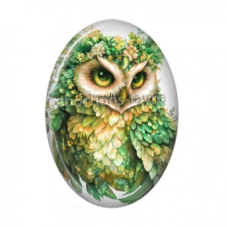Cabochon Résine Ovale - chouette