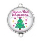 Connecteur Cabochon Argent -  joyeux noël ma nounou