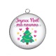 Pendentif Cabochon Argent -  joyeux noël ma nounou