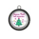 Pendentif Cabochon Argent -  joyeux noël ma nounou