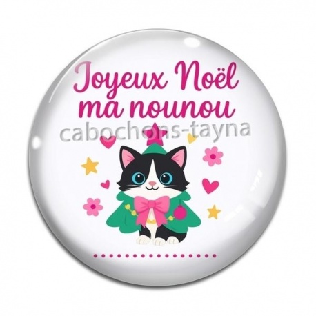 Cabochon Verre -  joyeux noël ma nounou