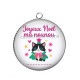 Pendentif Cabochon Argent -  joyeux noël ma nounou