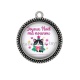 Pendentif Cabochon Argent -  joyeux noël ma nounou