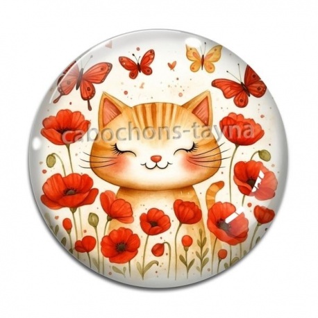 Cabochon Verre - chat