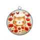 Pendentif Cabochon Argent - chat