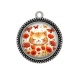 Pendentif Cabochon Argent - chat