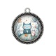Pendentif Cabochon Argent - chat