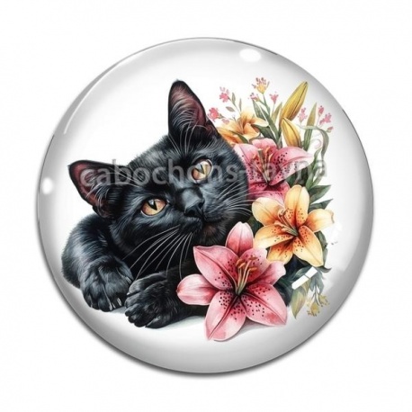 Cabochon Verre - chat