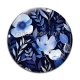 Cabochon Verre - fleur bleue