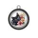 Pendentif Cabochon Argent - chat