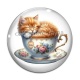 Cabochon Verre - chat