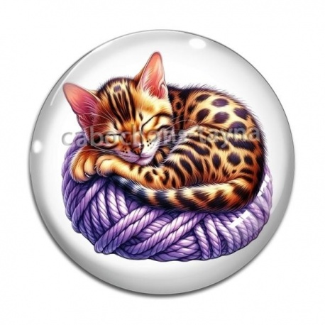 Cabochon Verre - chat