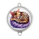 Connecteur Cabochon Argent - chat