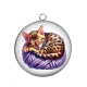 Pendentif Cabochon Argent - chat