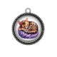 Pendentif Cabochon Argent - chat