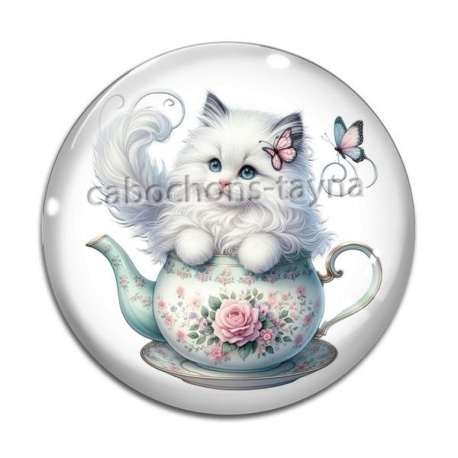 Cabochon Verre - chat