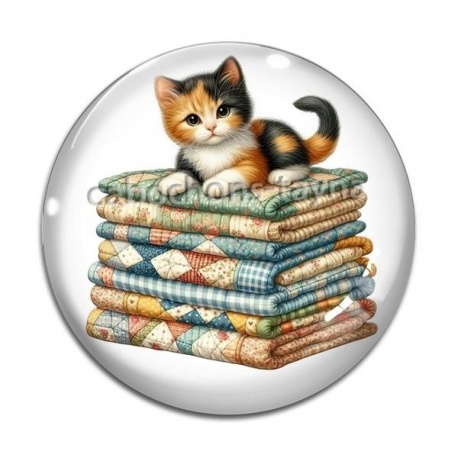 Cabochon Verre - chat