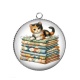 Pendentif Cabochon Argent - chat