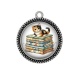 Pendentif Cabochon Argent - chat